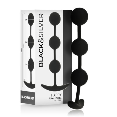 BLACK&SILVER - HARRY ROSARIO ANA SILICONE 3 ESFERAS 14 CM