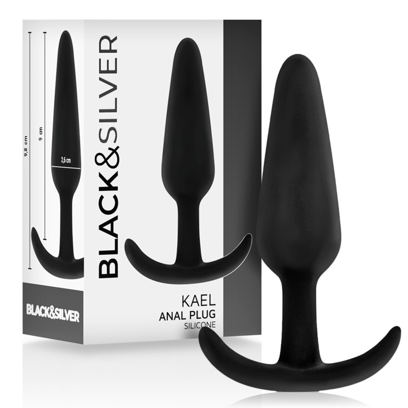 BLACK&SILVER - KAEL SILICONE ANAL PLUG CON MANIJO MEDIANO