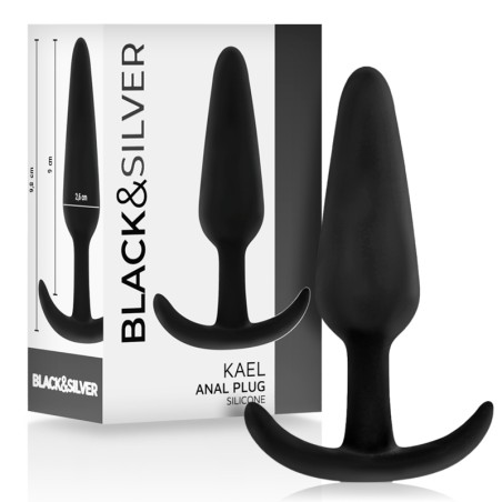 BLACK&SILVER - KAEL SILICONE ANAL PLUG CON MANIJO MEDIANO