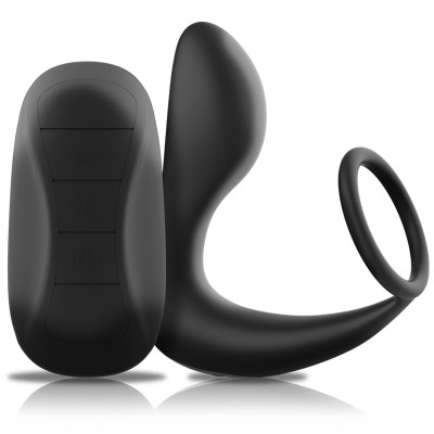 BLACK&SILVER - MASAJEADOR ANA RECHARGEABLE SILICONE NEGRO CON CONTROL REMOTO