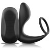 BLACK&SILVER - MASAJEADOR ANA RECHARGEABLE SILICONE NEGRO CON CONTROL REMOTO