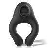 BLACK&SILVER - VIBRADOR SILICONE ANILLO 3 MOTORES RECHARGEABLE NEGRO