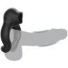 BLACK&SILVER - VIBRADOR SILICONE ANILLO 3 MOTORES RECHARGEABLE NEGRO