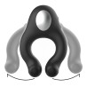 BLACK&SILVER - VIBRADOR SILICONE ANILLO 3 MOTORES RECHARGEABLE NEGRO