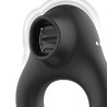 BLACK&SILVER - VIBRADOR SILICONE ANILLO 3 MOTORES RECHARGEABLE NEGRO