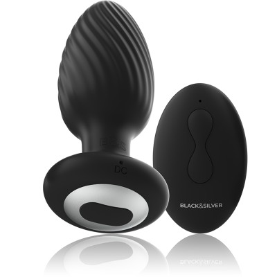 BLACK&SILVER - WELLS PLUG ANA SILICONE ROTADOR CON CONTROL REMOTO