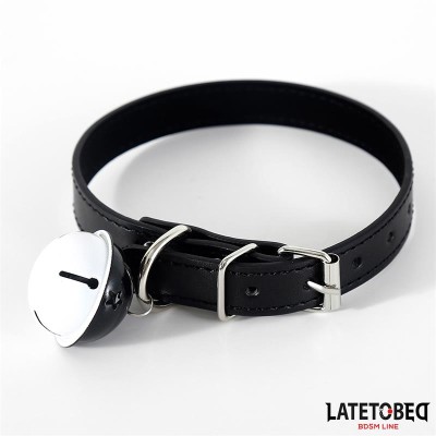 Collar con Cascabel Ajustable Negro