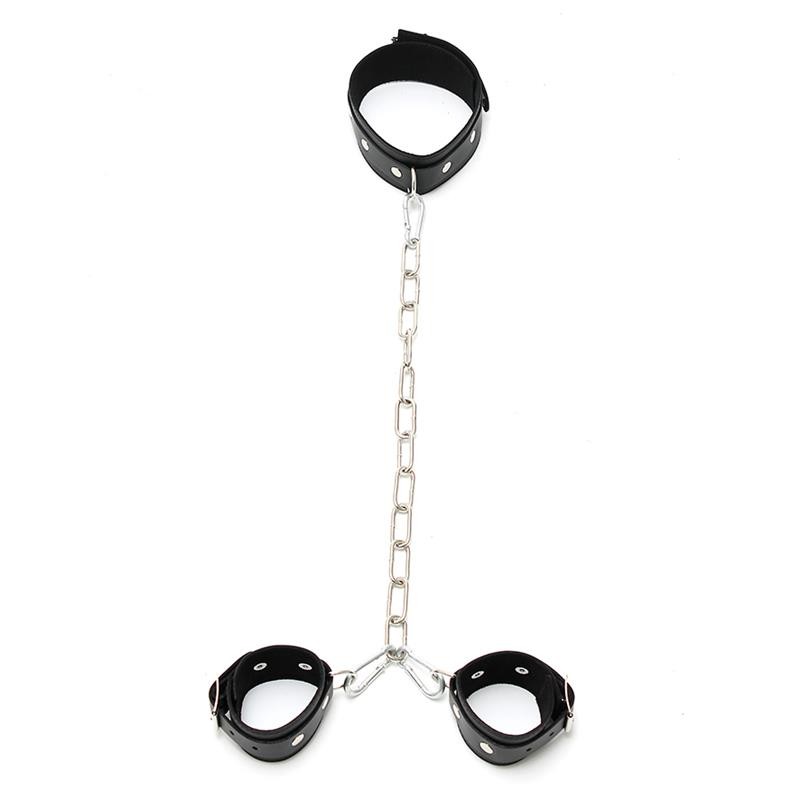 Collar con Esposas Cadena Ajustables