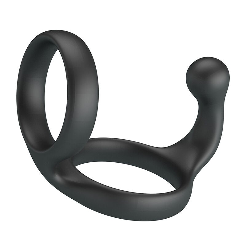 CRAZY BULL - FLORIAN DOUBLE COCK AND BALL RING BLACK