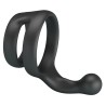 CRAZY BULL - YANCY DOUBLE COCK AND BALL RING BLACK