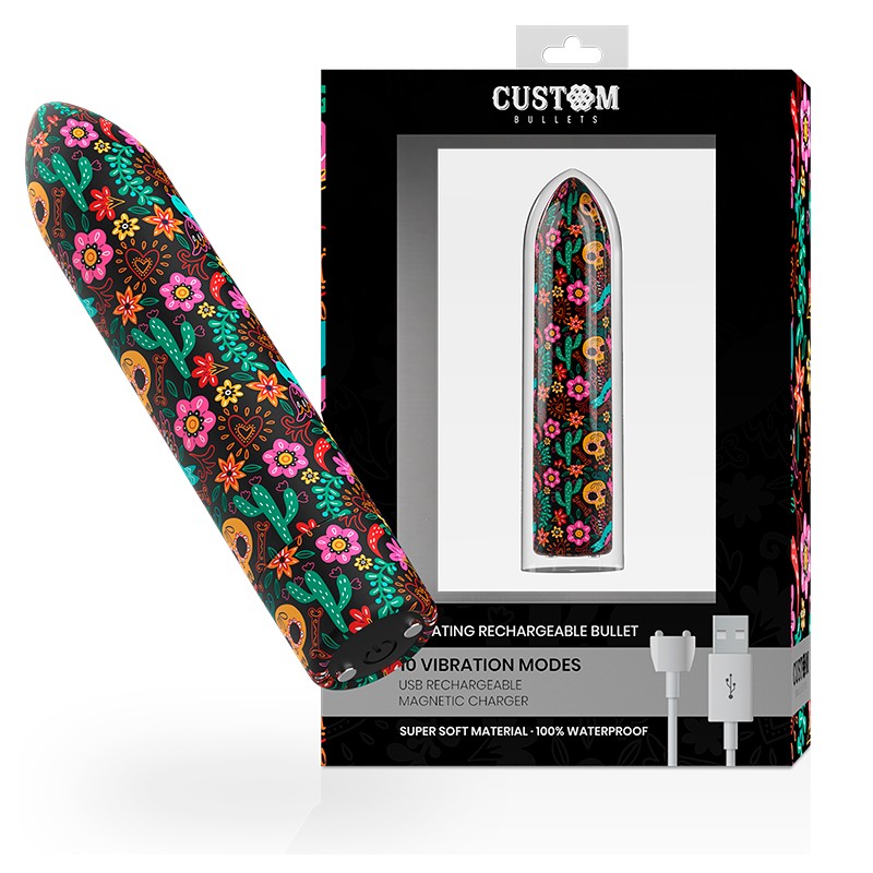 CUSTOM BULLETS - RECHARGEABLE SKULL MAGNETIC BULLET 10 INTENSITIES