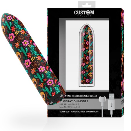 CUSTOM BULLETS - RECHARGEABLE SKULL MAGNETIC BULLET 10 INTENSITIES