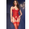 CHILIROSE - CR 4893 RED CORSET SET M