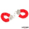 Esposas de Metal Furry con Pelo Rojo