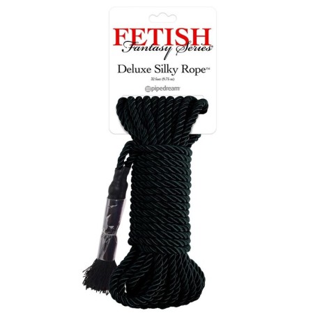 FETISH FANTASY SERIES - BLACK DELUXE SILK ROPE 9.75 M
