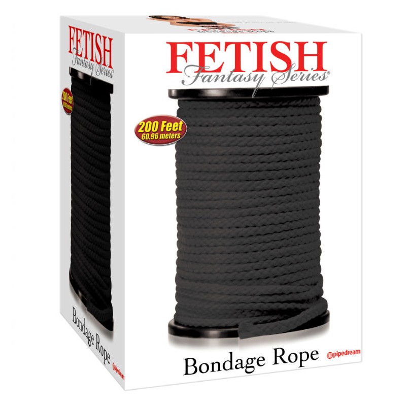 FETISH FANTASY SERIES - SERIES BONDAGE ROPE BLACK 60.96 METERS