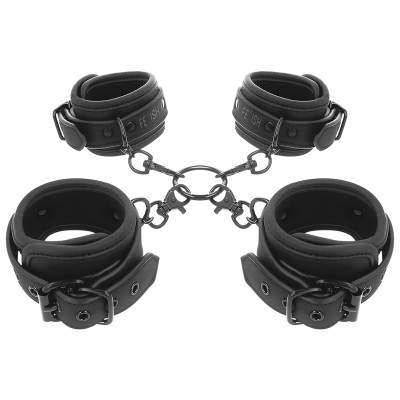 FETISH SUBMISSIVE - SET OF HAND AND ANKLE HANDCUFFS WITH NOPRENE LINING