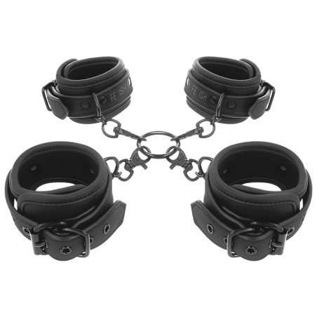FETISH SUBMISSIVE - SET OF HAND AND ANKLE HANDCUFFS WITH NOPRENE LINING