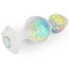 Gemoria Plug Anal de Silicona con Centro de Cristal Multicolor