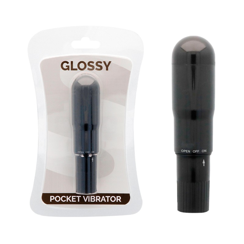 GLOSSY - POCKET VIBRATOR BLACK