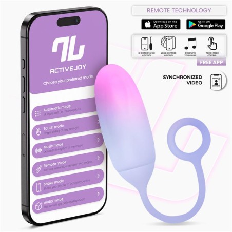 Huevo Silicona Doble Capa con APP Rosa/Azul