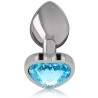 INTENSE - ALUMINUM METAL ANAL PLUG BLUE HEART SIZE L