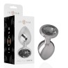 INTENSE - ALUMINUM METAL ANAL PLUG WITH BLACK GLASS SIZE M
