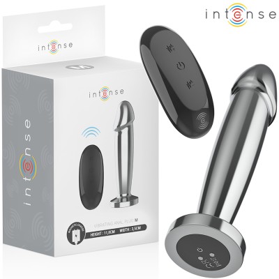 INTENSE - ANAL PLUG 10 VIBRATIONS METAL DILDO WITH REMOTE CONTROL M