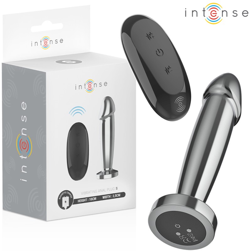 INTENSE - ANAL PLUG 10 VIBRATIONS METAL DILDO WITH REMOTE CONTROL S