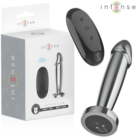 INTENSE - ANAL PLUG 10 VIBRATIONS METAL DILDO WITH REMOTE CONTROL S