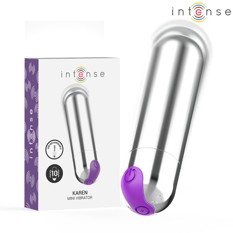 INTENSE - KAREN MINI RECHARGEABLE VIBRATING BULLET SILVER