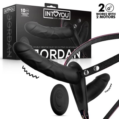 Jordan Arnés Dildo Doble con Vibración y Control Remoto