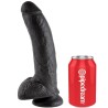 KING COCK - DILDO BLACK WITH BALLS 22.9 CM