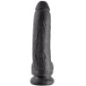 KING COCK - DILDO BLACK WITH BALLS 22.9 CM
