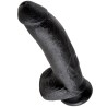 KING COCK - DILDO BLACK WITH BALLS 22.9 CM