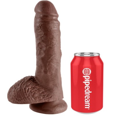 KING COCK 8" COCK BROWN WITH BALLS 20.3 CM