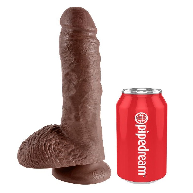 KING COCK 8" COCK BROWN WITH BALLS 20.3 CM