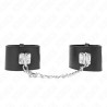 KINK - FIXED WRIST RESTRAINTS WITH CHAIN 30 CM AND PADLOCK CLOSURE BLACK ADJUSTABLE 16-23 CM X 5.5 C