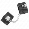 KINK - FIXED WRIST RESTRAINTS WITH CHAIN 30 CM AND PADLOCK CLOSURE BLACK ADJUSTABLE 16-23 CM X 5.5 C
