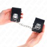 KINK - FIXED WRIST RESTRAINTS WITH CHAIN 30 CM AND PADLOCK CLOSURE BLACK ADJUSTABLE 16-23 CM X 5.5 C