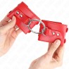 KINK - FIXED WRIST RESTRAINTS WITH RING AND STUDS ADJUSTABLE RED 17-22 CM X 6.5 CM