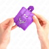 KINK - FUR LINED WRIST RESTRAINTS WITH SQUARE HOLES PURPLE AND PURPLE BELT ADJUSTABLE 17-29 CM X 6 C
