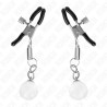 KINK - GLASS BEAD NIPPLE CLAMPS SILVER 6 CM