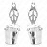 KINK - JAPANESE CLOVER NIPPLE CLAMPS WITH BUCKETS SILVER