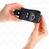 KINK - NYLON WRIST RESTRAINTS BLACK WITH LEATHER BELT BLACK ADJUSTABLE 19-29 CM X 5.1 CM