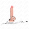 KINK - TRIPLE CHROME METAL PENIS RING 3.8 CM TO 5 CM WITH 26 CM METAL CHAIN AND NIPPLE CLAMPS MODEL