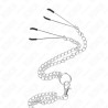KINK - TRIPLE CHROME METAL PENIS RING 3.8 CM TO 5 CM WITH 26 CM METAL CHAIN AND NIPPLE CLAMPS MODEL