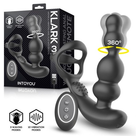 Klark Plug Anal Oscilante con Vibración y Control Remoto