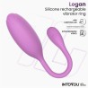 Logan Huevo Vibrador con APP Silicona Unibody Púrpura
