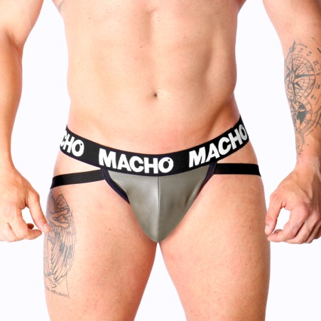 MACHO - MX27GR JOCK LEATHER GRAY BEIGE S